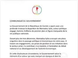 Décès d’Elhadj Mamadou Sylla : Le Gouvernement guinéen rend hommage à une figure marquante de la Guinée ( communiqué