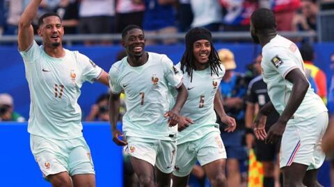 FOOTBALL-FRANCE-MAROC-DEMBELE-BUT